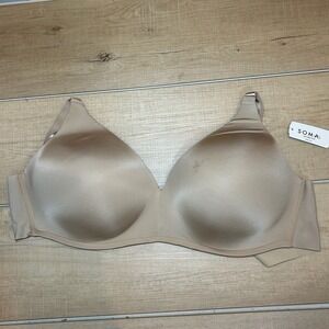 Soma Vanishing 360 Wireless Bra 40DD Nude Beige 570306114 NWT
